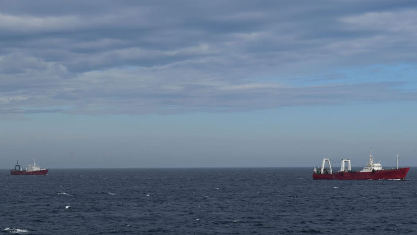 El buque pesquero Beagle I fue remolcado hasta cercanias el puerto de Mar del Plata por el BP Coalsa II