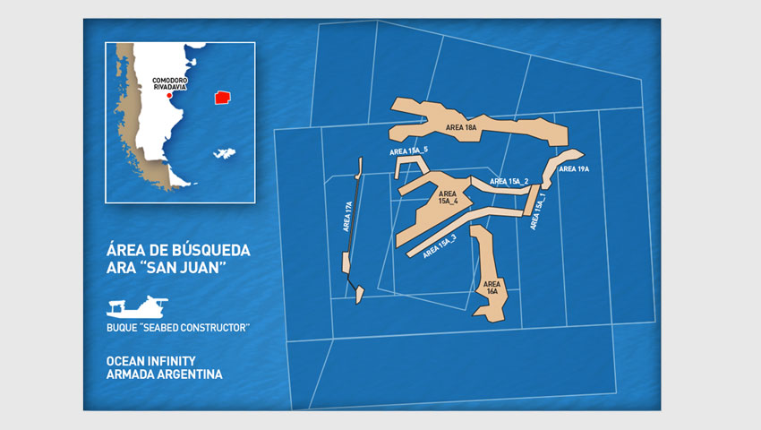 Se agregaron nuevas áreas para la búsqueda del submarino ARA “San Juan”