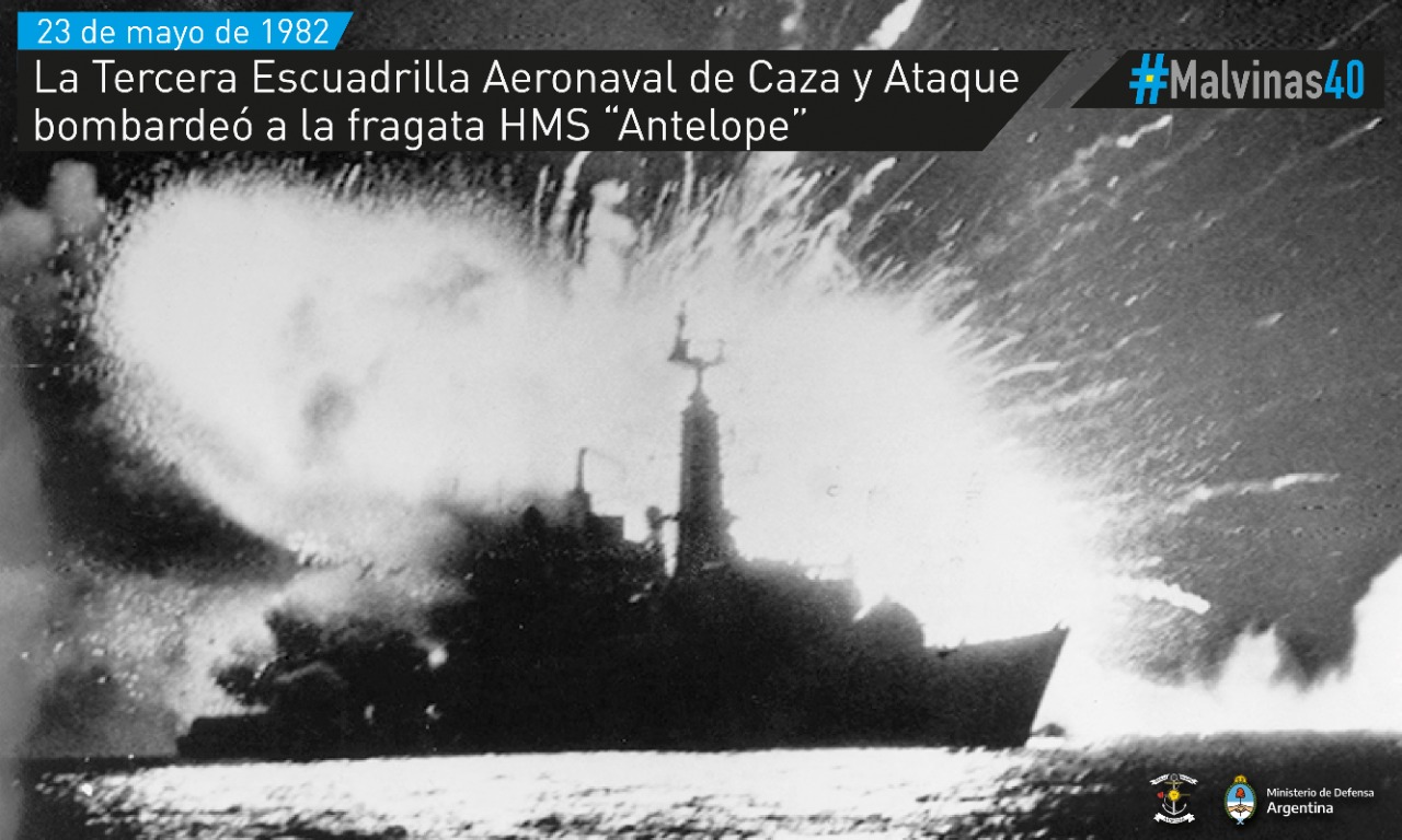 Hundir a la HMS “Antelope”: el ataque de los halcones navales