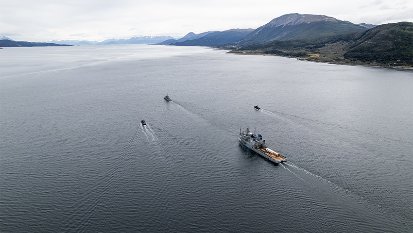 Adiestramiento naval en el Canal Beagle